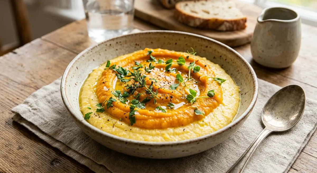 Polenta with Mild Vegetable Puree
